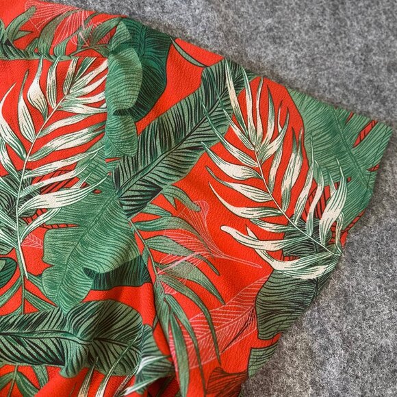 SHEIN Curve Womens Tropical Print Knot Front Crop Blouse 2X Beachy Summer NWOT - Picture 10 of 16